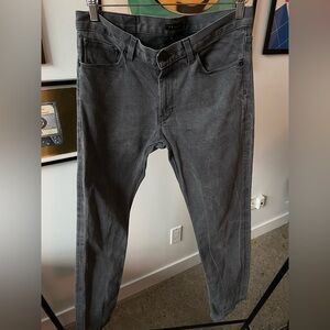 Theory Raffi Slim Fit Jeans Cotton Stretch Washed Smoke Gray 33x30 Made in USA